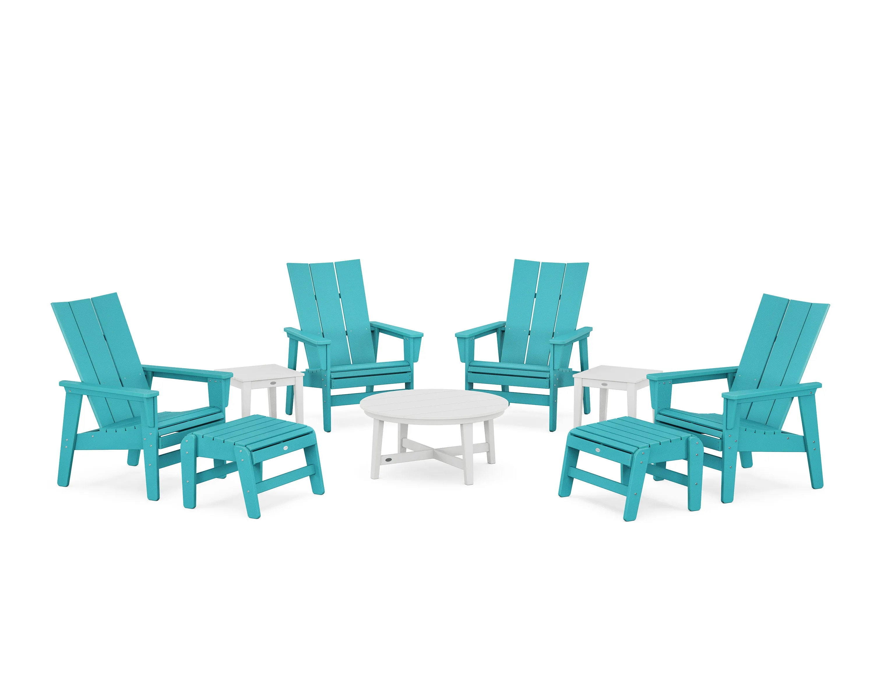 Modern Grand Upright Adirondack 9-Piece Conversation Set