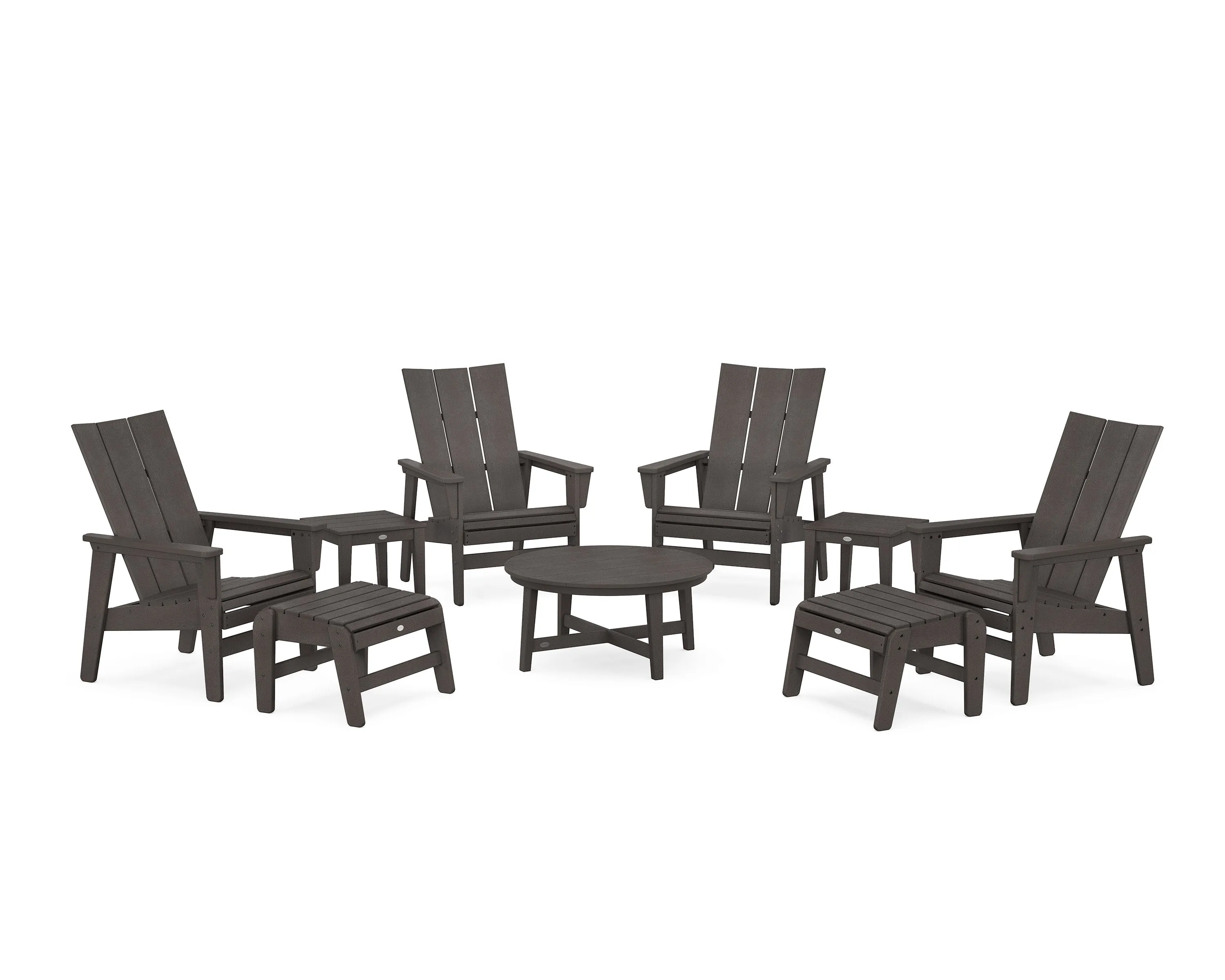 Modern Grand Upright Adirondack 9-Piece Conversation Set