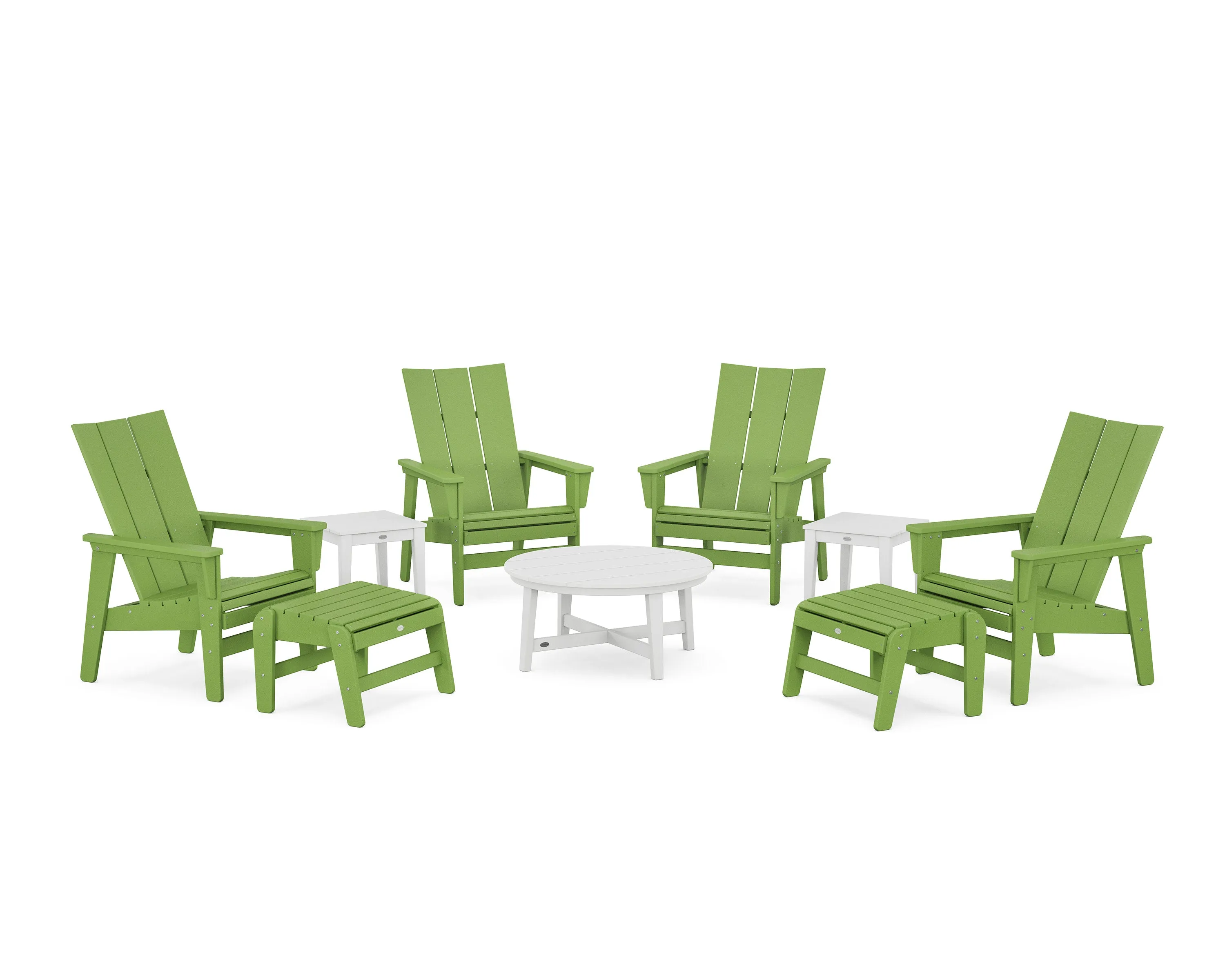 Modern Grand Upright Adirondack 9-Piece Conversation Set