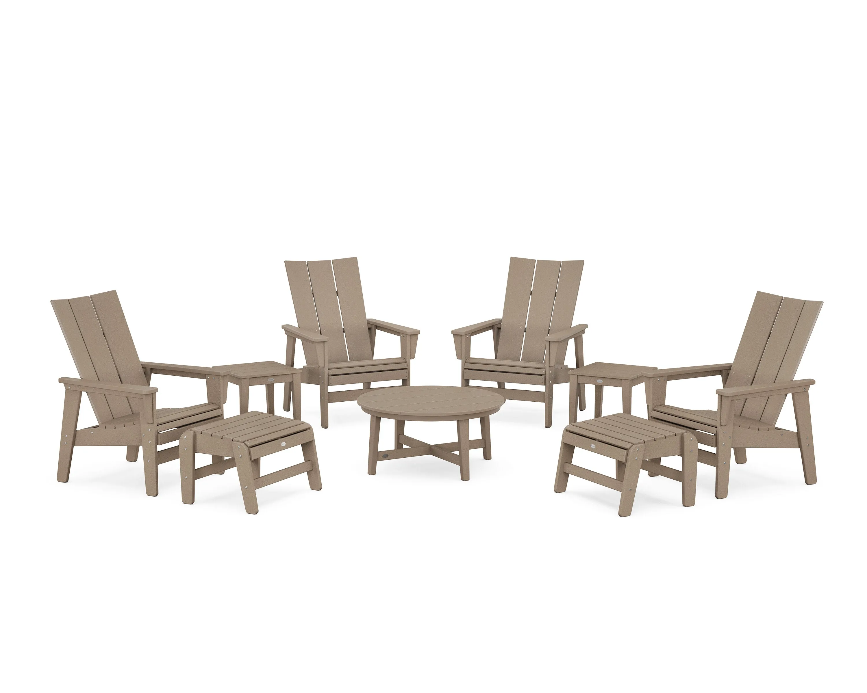 Modern Grand Upright Adirondack 9-Piece Conversation Set