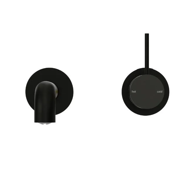 Nero Mecca Wall Basin/Bath Mixer Separate Back Plate Handle Up 120mm Matte Black