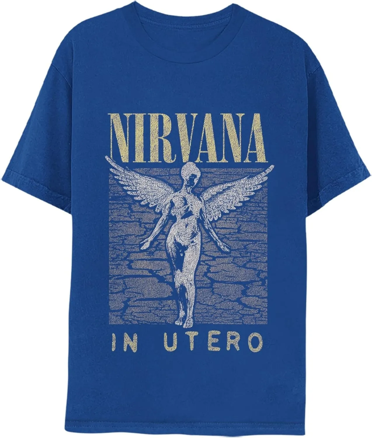 Nirvana T Shirt in Utero Cover Adult Royal Blue Short Sleeve 90s Grunge Music Vintage Style Graphic Tees