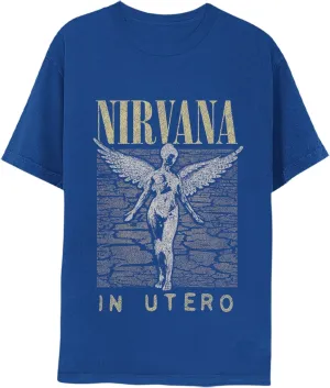 Nirvana T Shirt in Utero Cover Adult Royal Blue Short Sleeve 90s Grunge Music Vintage Style Graphic Tees
