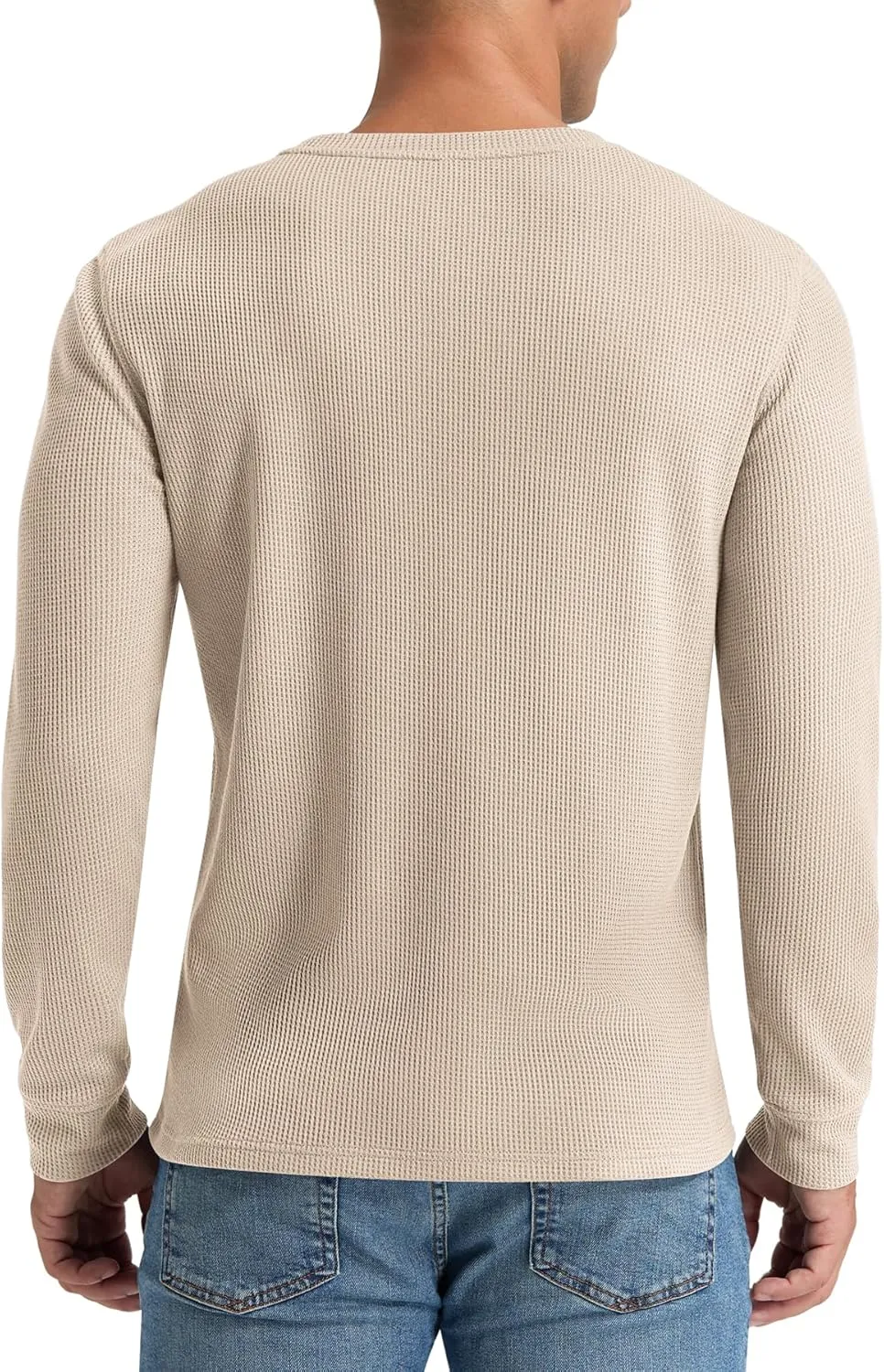 NITAGUT Mens Waffle Crewneck Shirts Slim Fit Long Sleeve Casual T-Shirt