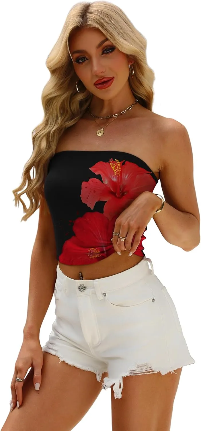 OFEEFAN Tube Tops for Women Floral Printed Summer Beach Vacation Outfits 2025 Ttrendy Fashion