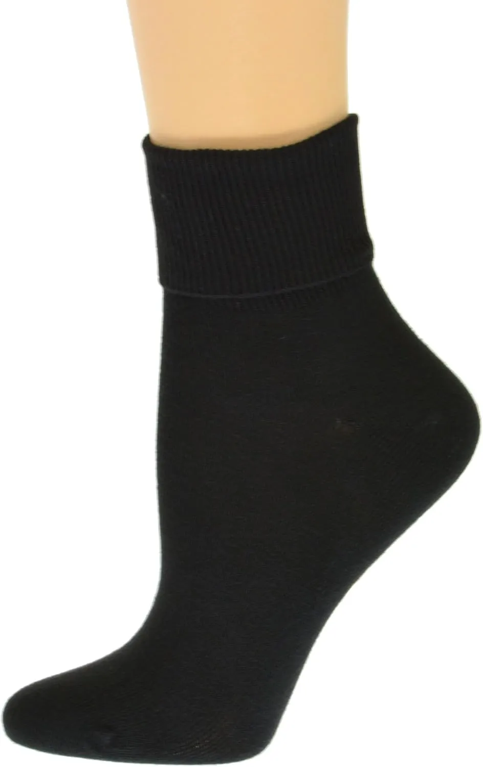 Organic Cotton Cuff Womens Ankle Sock, Breathable, Non-Irritating Seamless Socks for Women Causal Crew for Activewear -3 Pair