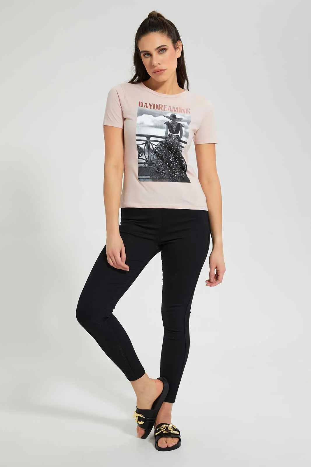Pink Printed T-Shirt