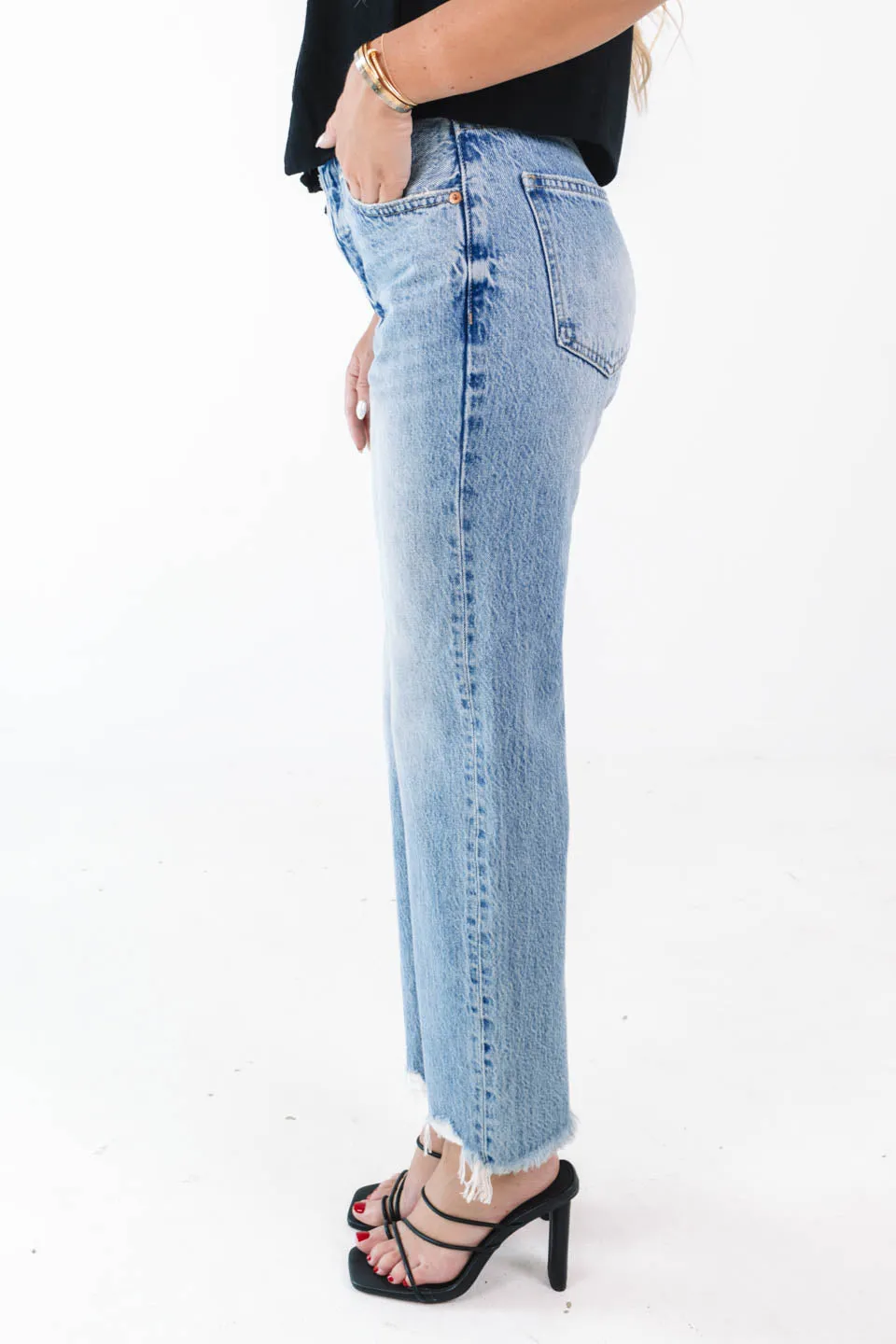 Pistola Cassie Super High Rise Straight Crop Jeans - Era