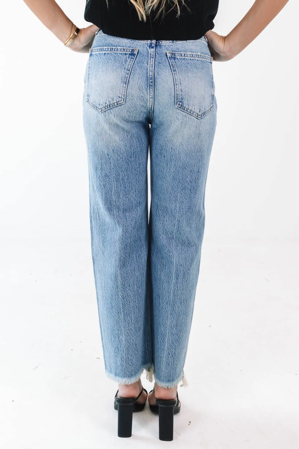 Pistola Cassie Super High Rise Straight Crop Jeans - Era