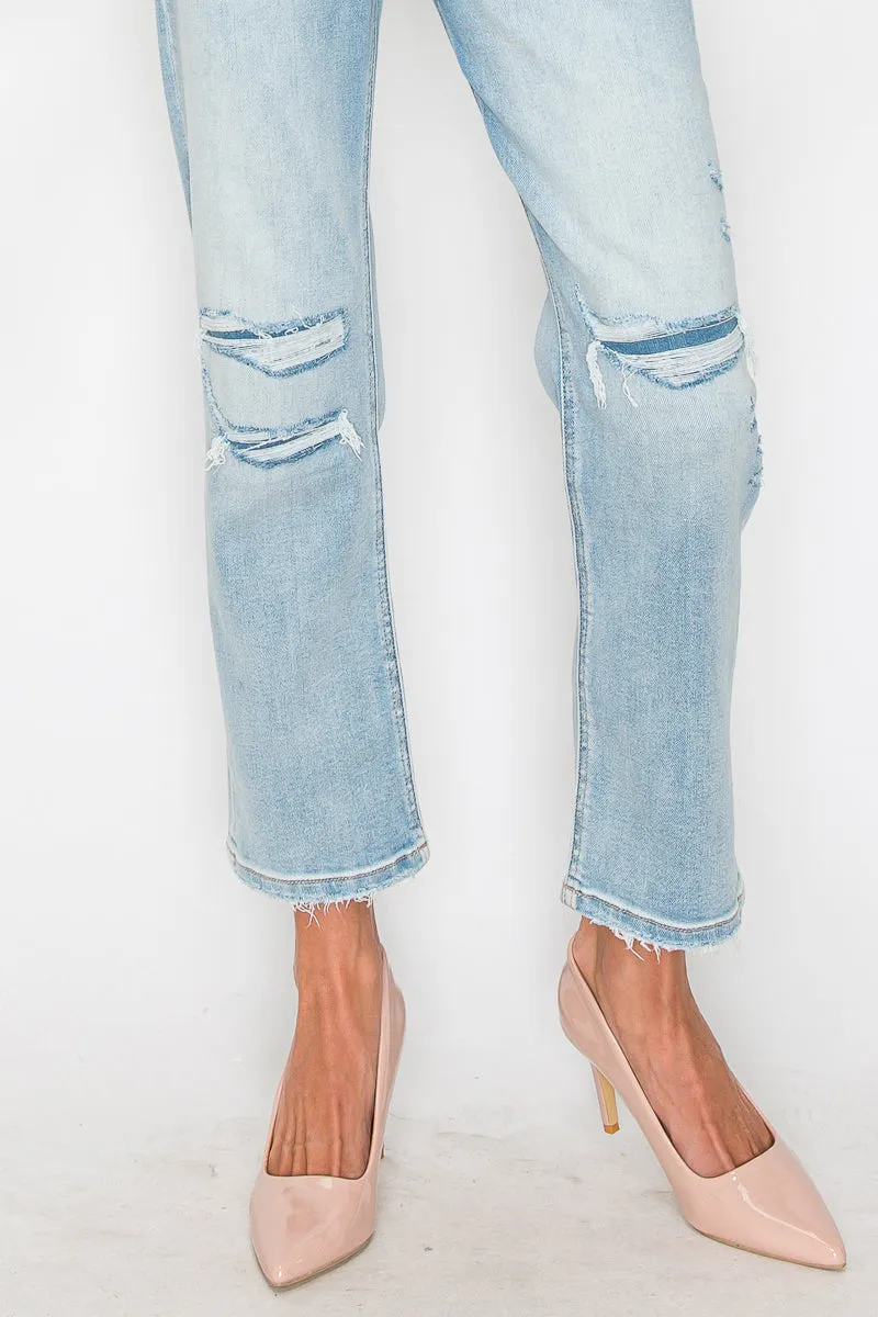 Plus High Rise Straight Jeans