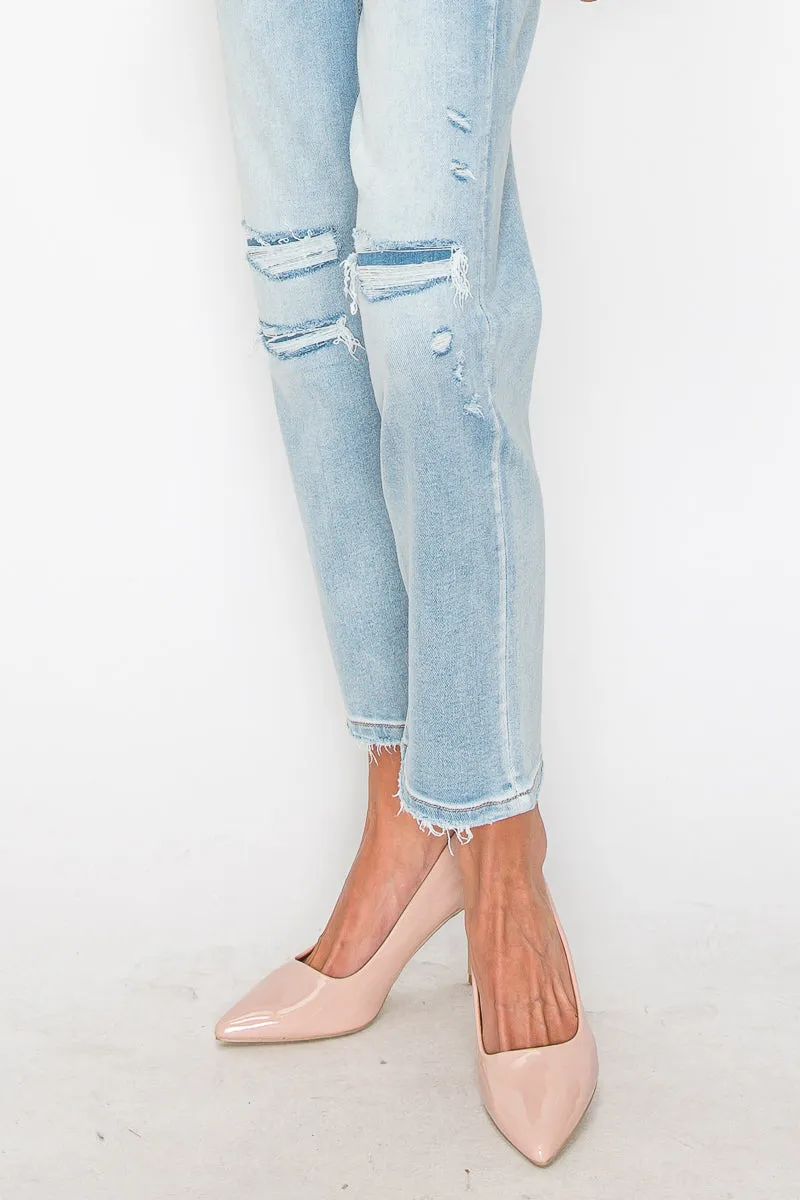 Plus High Rise Straight Jeans