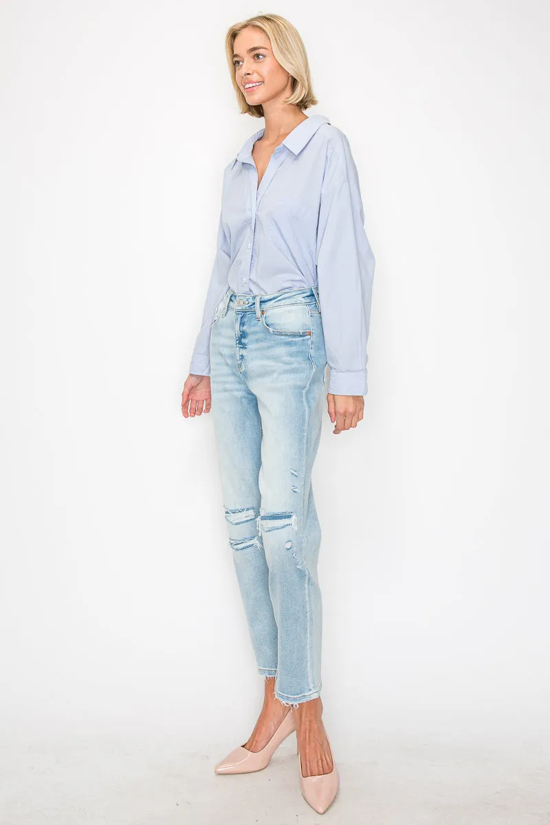 Plus High Rise Straight Jeans