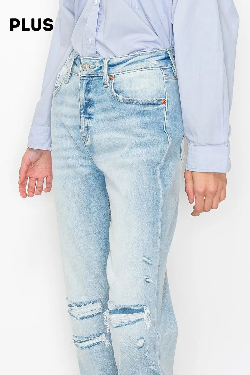 Plus High Rise Straight Jeans