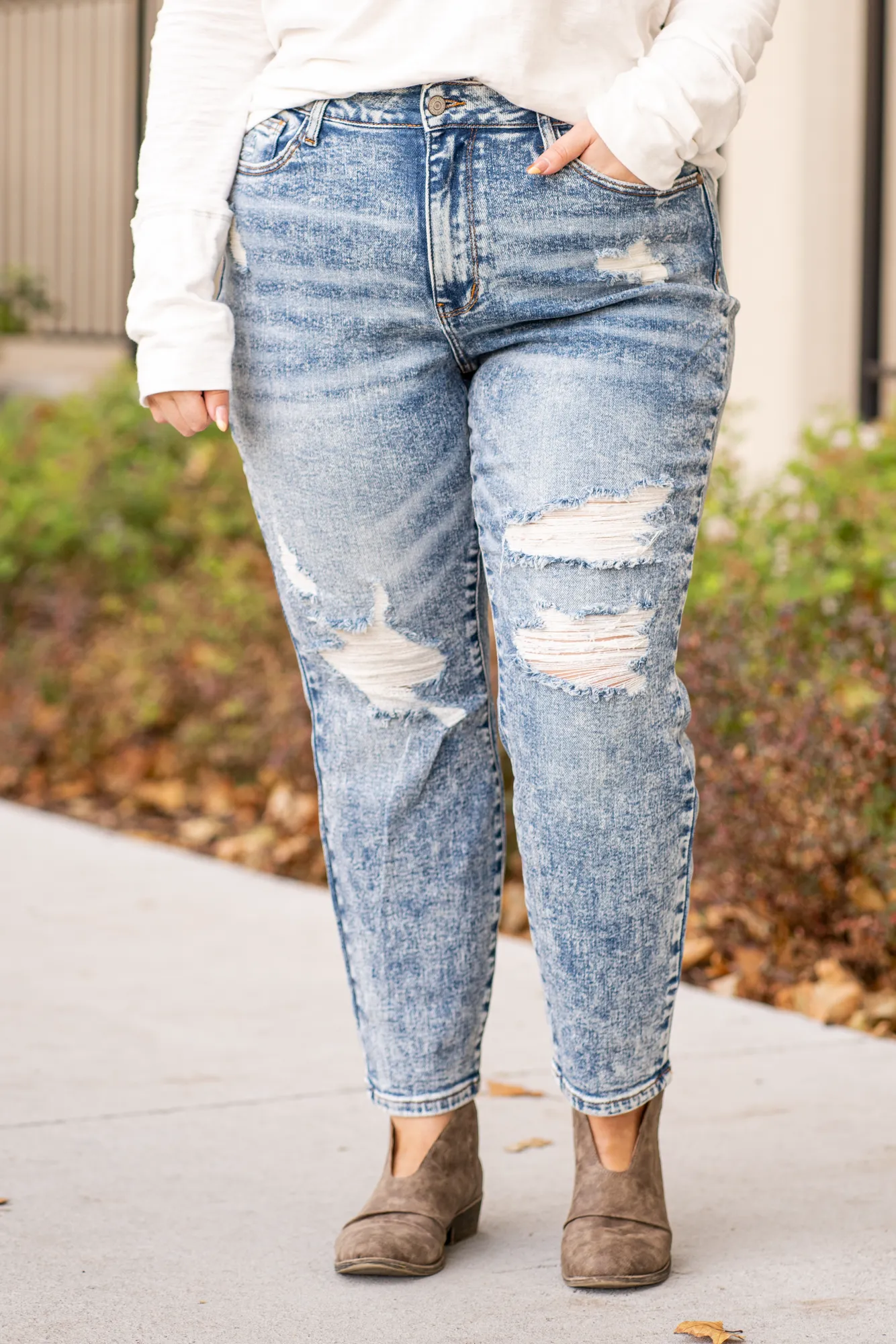 Plus Size Acid High Rise Boyfriend