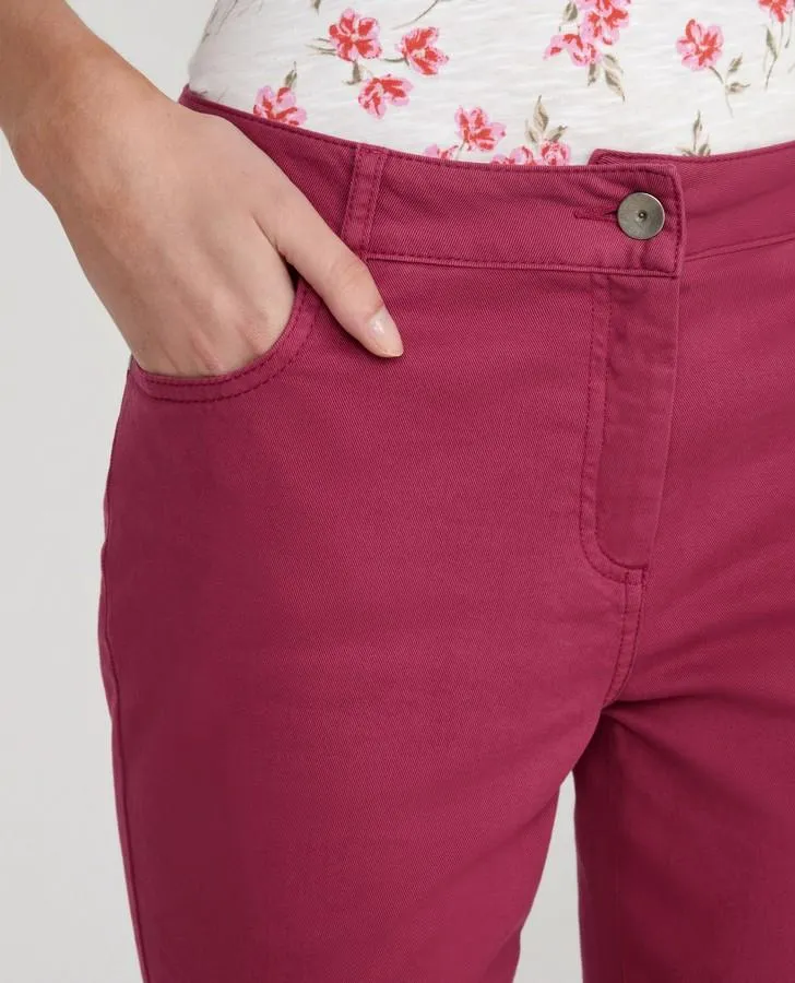 Raspberry Stretch Cotton Jeans