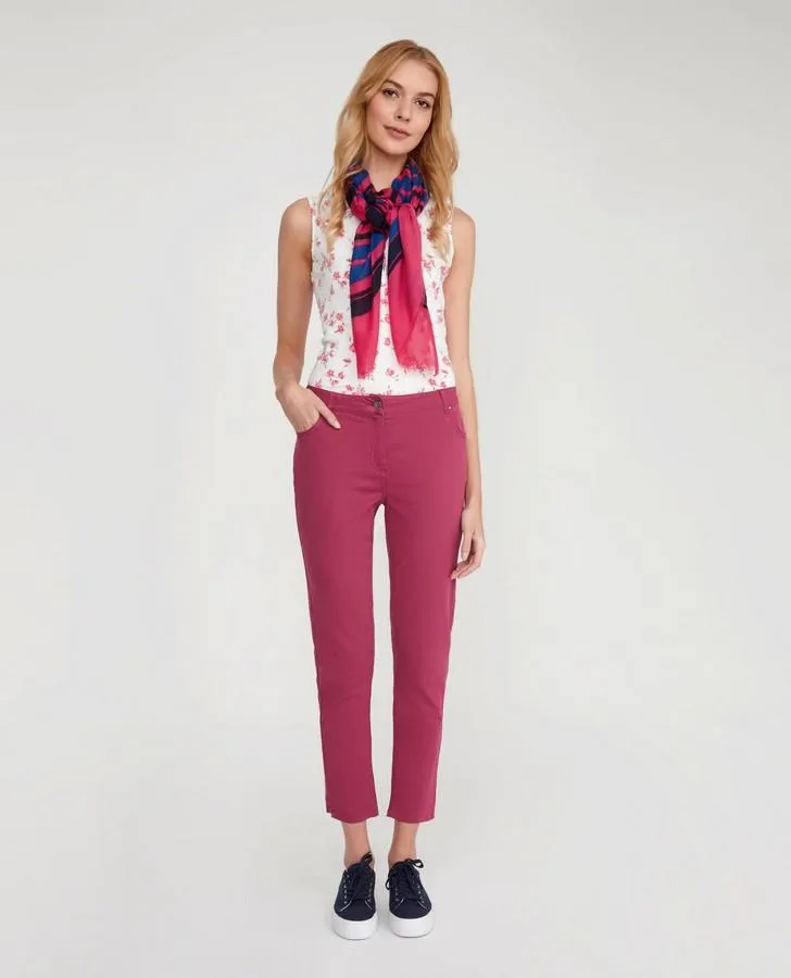 Raspberry Stretch Cotton Jeans