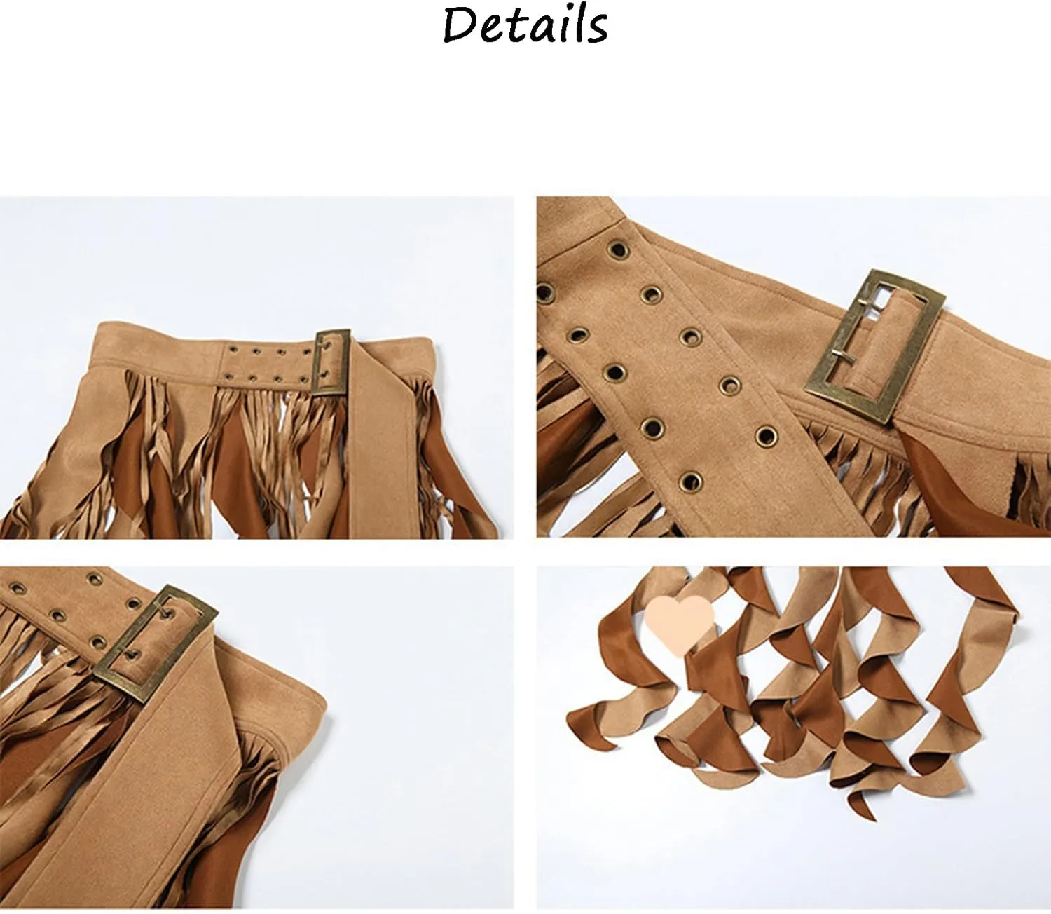 Ruffle Long Waist Belt Tassel Skirt for Women Adjustable Fashion Fringe Waistband Rave Dance Party Outfits