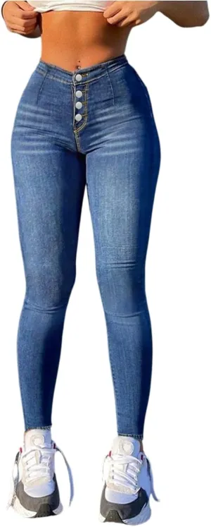 Skinny Jeans for Women Stretchy Curvy High Waisted Butt Lifting Jeans Pull On Denim Jeggings with Pockets