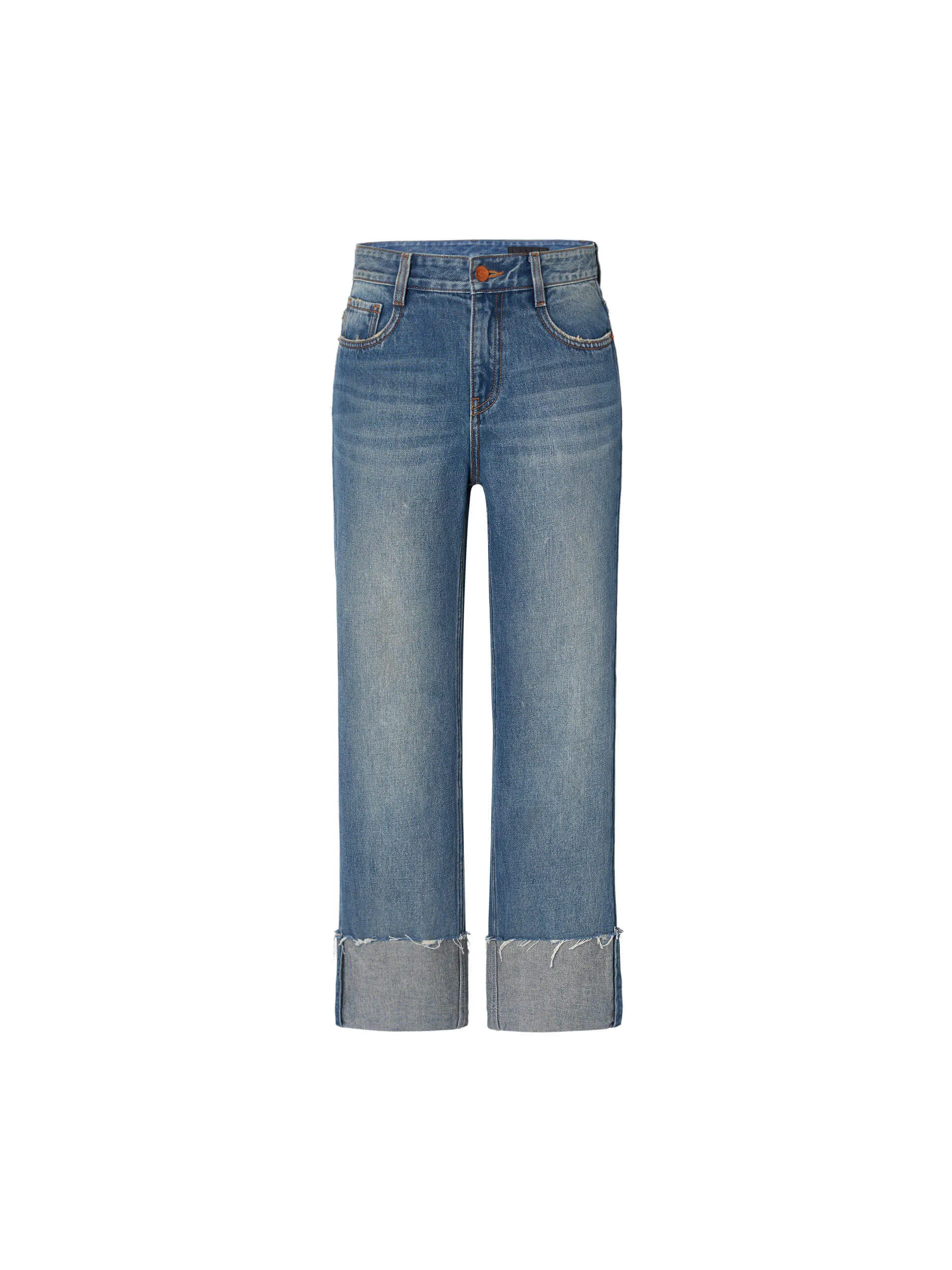 Straight Turn-Up Jeans