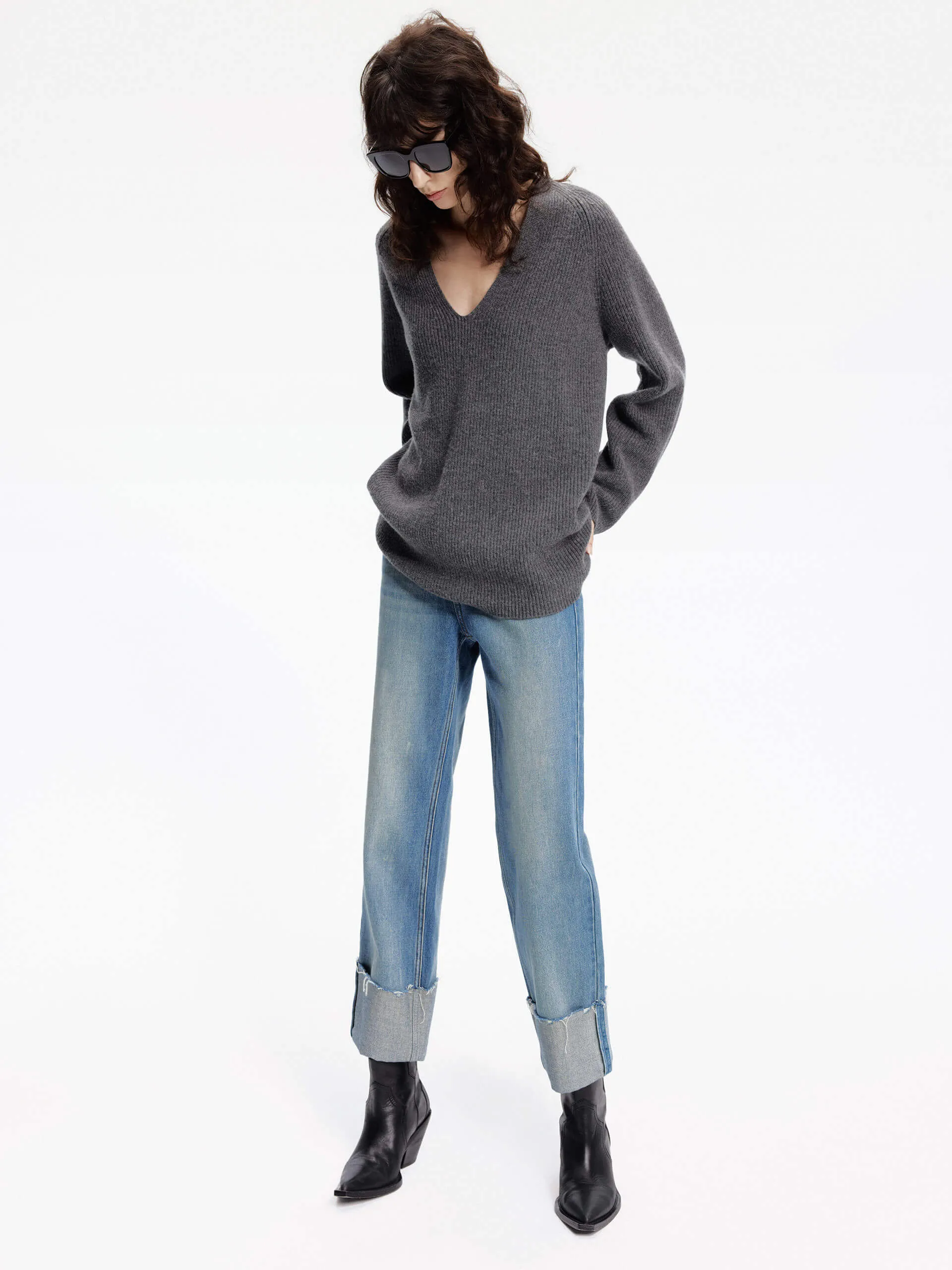 Straight Turn-Up Jeans