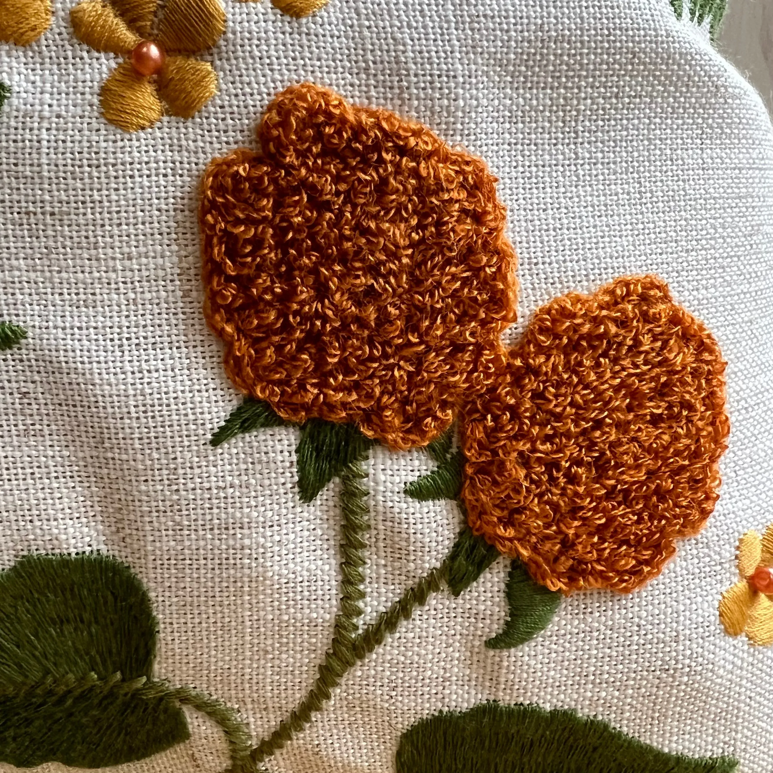 Wildflower Embroidered Pillow Cover