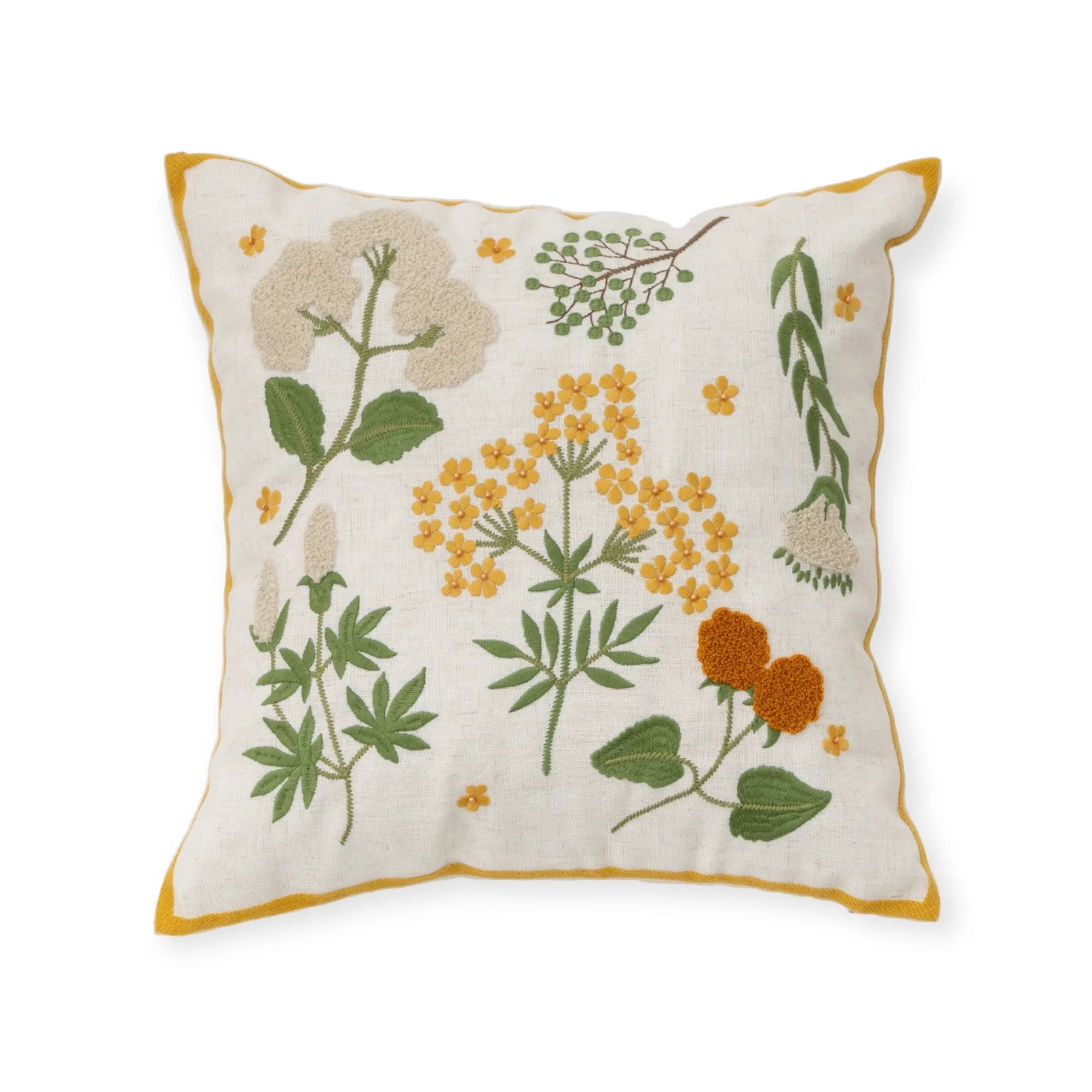 Wildflower Embroidered Pillow Cover