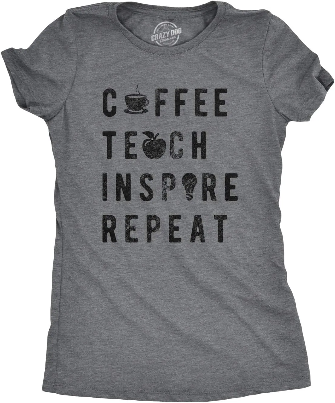 Womens Coffee Teach Inspire Repeat Cool T Shirt Cute Teacher Appreciation