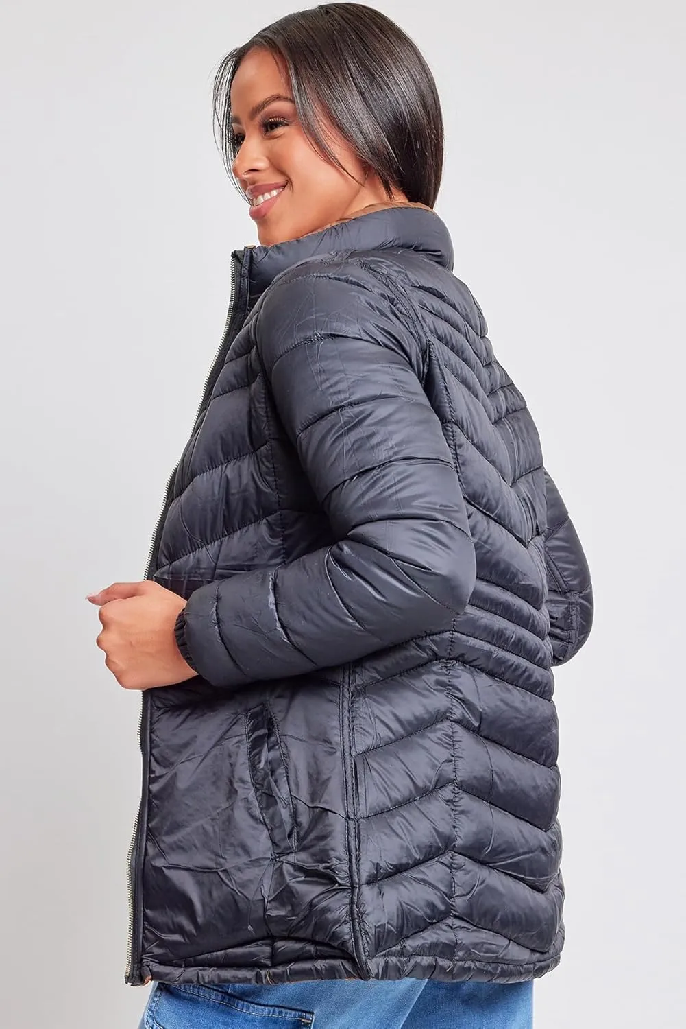 YMI Jeans Women's Winter Reversible Puffer Jacket