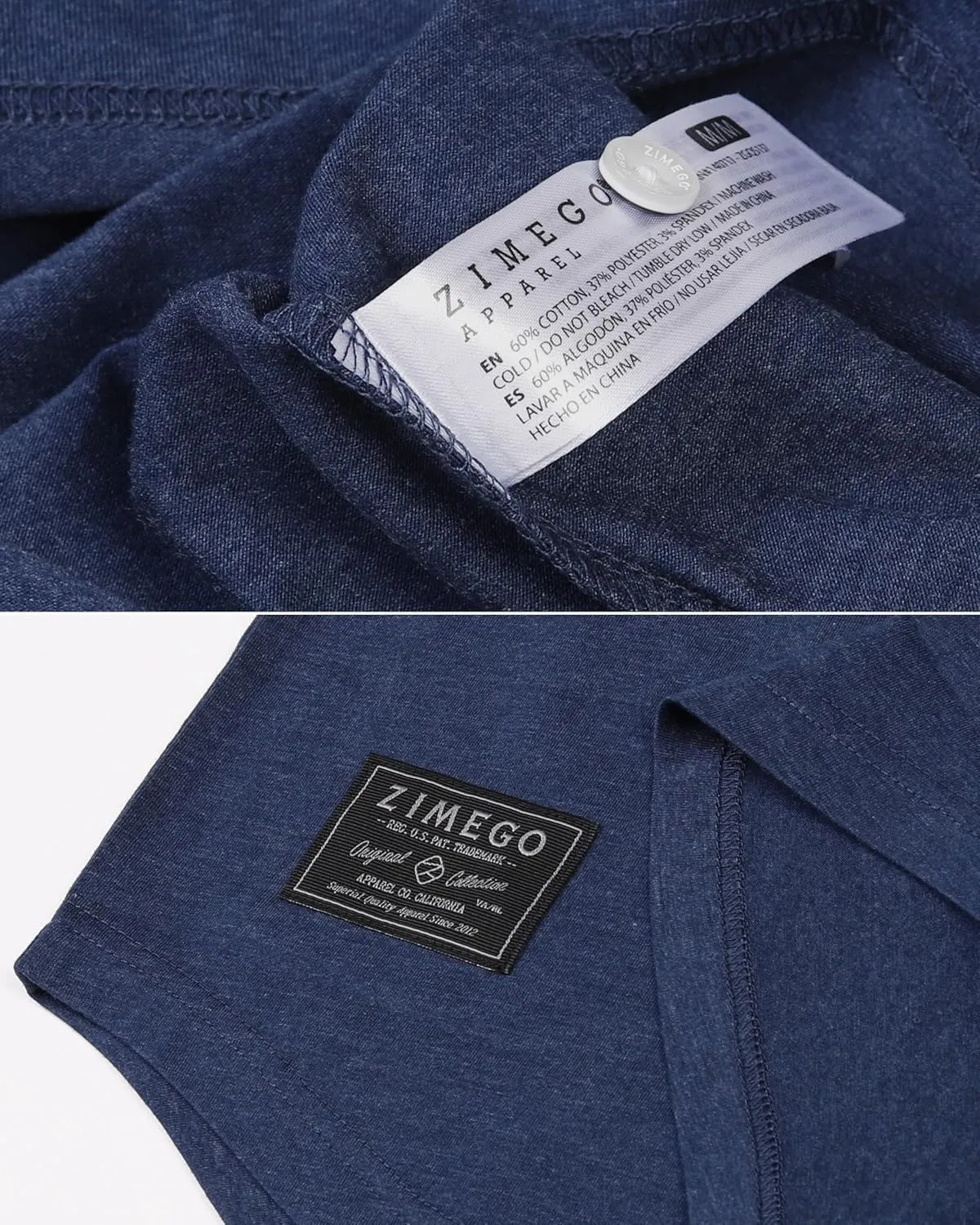ZIMEGO Mens 3/4 Quarter Sleeve Shirts - Modern Fit Baseball Henley
