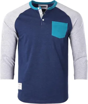 ZIMEGO Mens 3/4 Quarter Sleeve Shirts - Modern Fit Baseball Henley